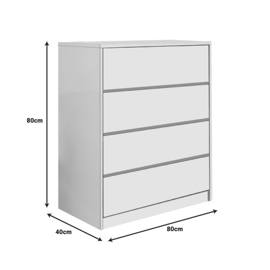 Συρταριέρα Kuanger mdf σε λευκή απόχρωση 80x40x80εκ Συρταριέρα Kuanger mdf σε λευκή απόχρωση 80x40x80εκ