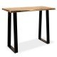 Τραπέζι μπαρ-κονσόλα Miles μασίφ ξύλο 4εκ φυσικό-πόδι μαύρο 120x53x97εκ