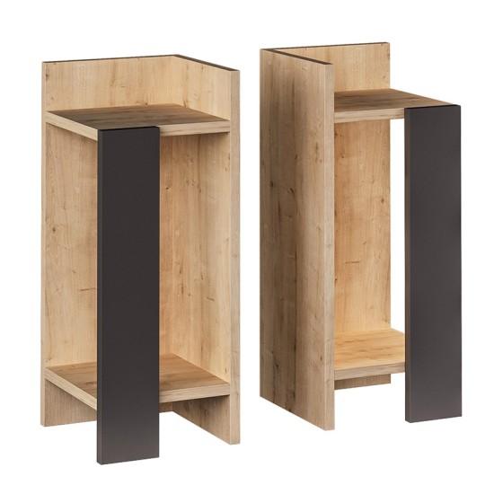 Κομοδίνο Immerse σετ 2 τμχ. oak-ανθρακί 27x25x60εκ Κομοδίνο Immerse σετ 2 τμχ. oak-ανθρακί 27x25x60εκ