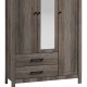 Ντουλάπα ρούχων Tara τρίφυλλη καθρέπτης rustic oak 121x52x193εκ