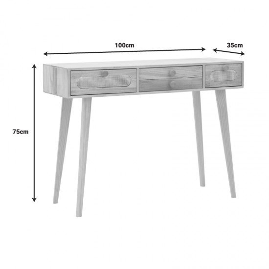 Κονσόλα Finian ξύλο σε φυσική απόχρωση 100x35x75εκ