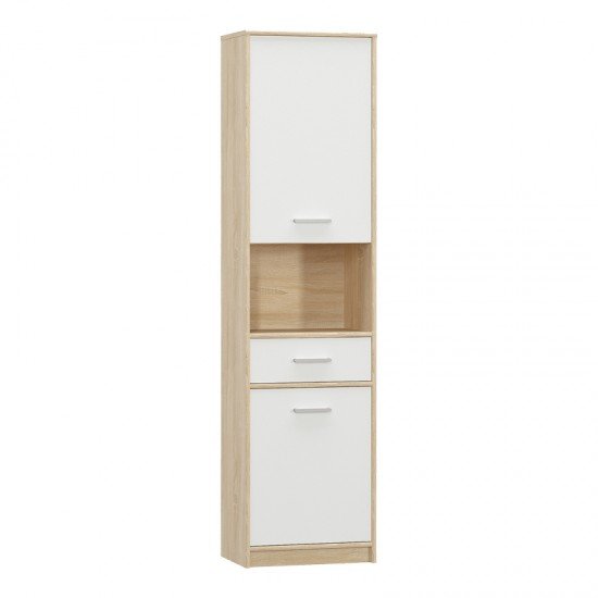 Ντουλάπα στήλη Letto σε oak - λευκό ματ απόχρωση 50,2x34,3x195εκ