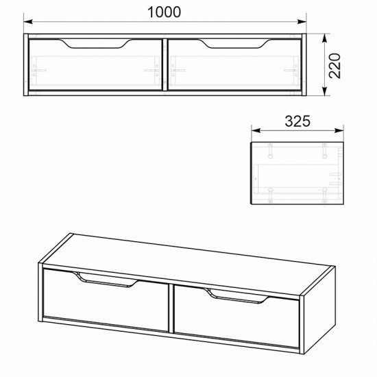 Κονσόλα-τουαλέτα Alberto κρεμαστή wenge 100x32.5x22εκ