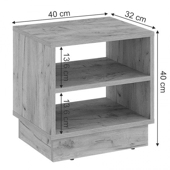 Κομοδίνο Mason μελαμίνης σε oak απόχρωση 40x32x40εκ