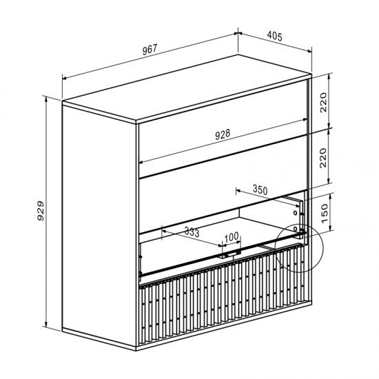 Συρταριέρα Bruse μελαμίνη σε sonoma-oak απόχρωση 96.7x40.5x92.9εκ