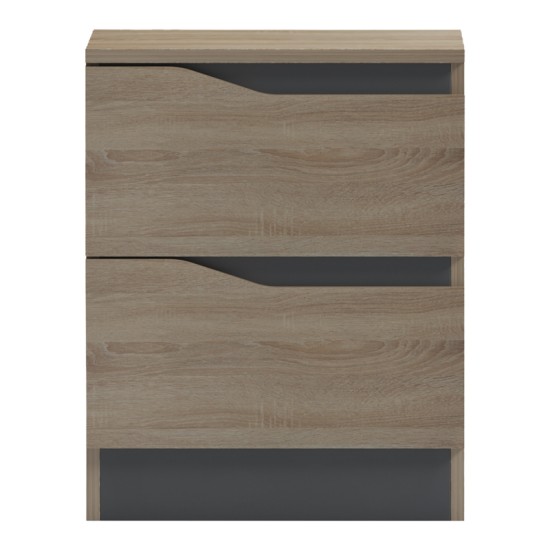 Κομοδίνο Verena sonoma-ανθρακί 40x40x50εκ