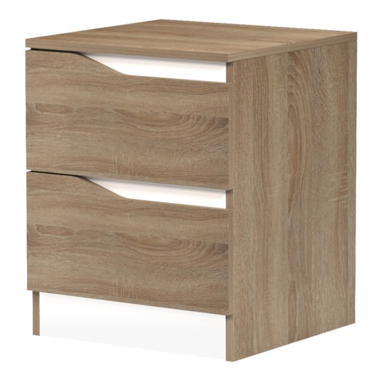 Κομοδίνο Verena sonoma-λευκό 40x40x50εκ