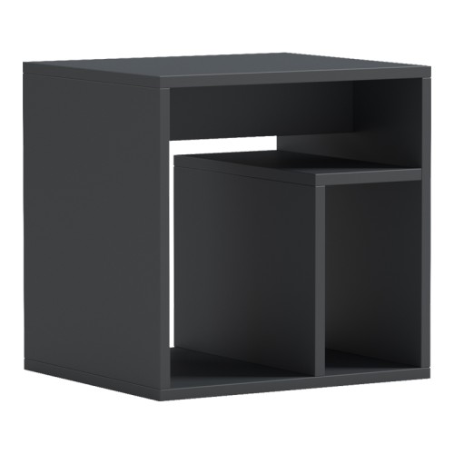 Κομοδίνο Doublo ανθρακί 40x35x40εκ