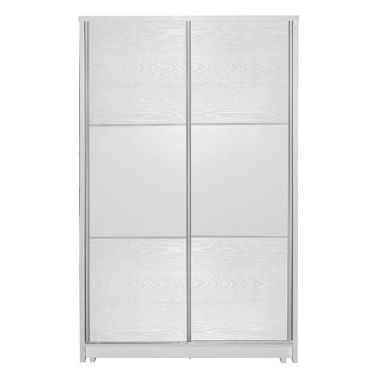 Ντουλάπα ρούχων Griffin δίφυλλη με συρόμενες πόρτες χρώμα λευκό 121x56.5x180.5εκ