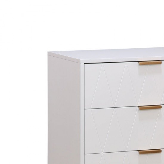 Συρταριέρα Culture με 4 συρτάρια λευκό-χρυσό 60x34x91εκ
