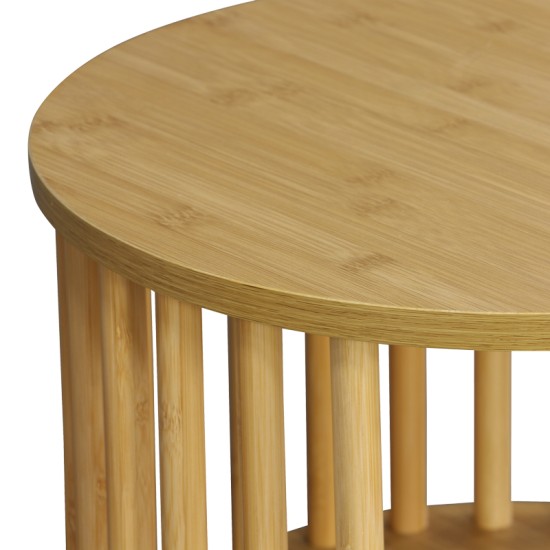 Κομοδίνο Nodial MDF/Bamboo σε φυσική απόχρωση Φ40x40εκ Κομοδίνο Nodial MDF/Bamboo σε φυσική απόχρωση Φ40x40εκ