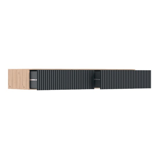Κονσόλα με 2 συρτάρια Doha mdf σε μαύρη με oak απόχρωση 120x41x20cm Κονσόλα με 2 συρτάρια Doha mdf σε μαύρη με oak απόχρωση 120x41x20cm