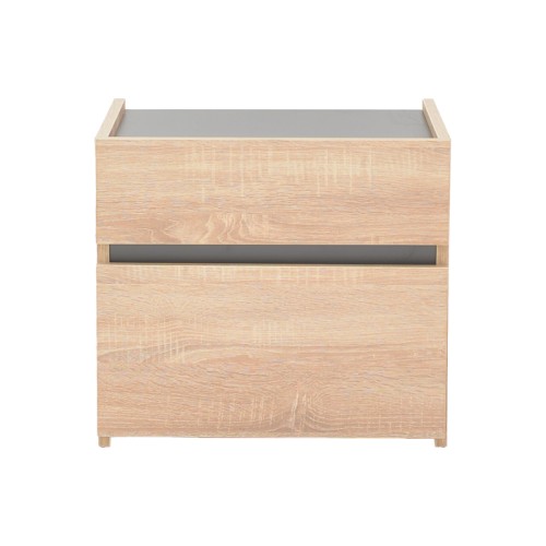 Κομοδίνο Comcie σε φυσικό με γκρι απόχρωση 50x42x45.5εκ