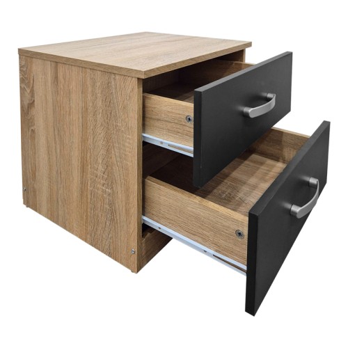 Κομοδίνο Athos σε sonoma-ανθρακί απόχρωση 48x40x41.5εκ