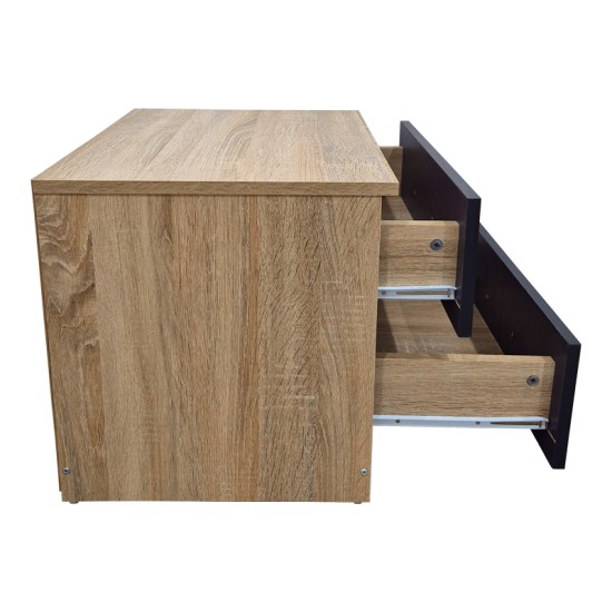 Κομοδίνο Athos σε sonoma-ανθρακί απόχρωση 48x40x41.5εκ