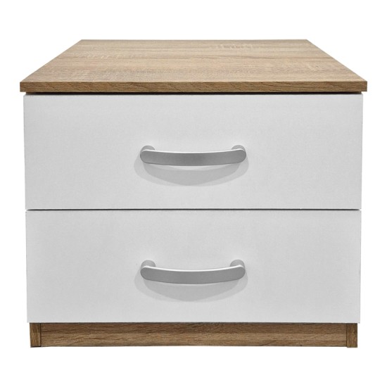 Κομοδίνο Athos σε sonoma-λευκή απόχρωση 48x40x41.5εκ