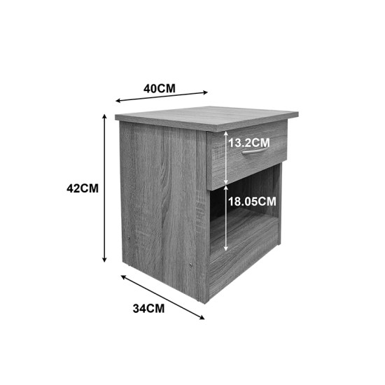 Κομοδίνο Bedy λευκό 40x34x42εκ