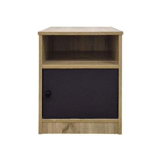 Κομοδίνο Lenea sonoma-ανθρακί 40x40x50εκ