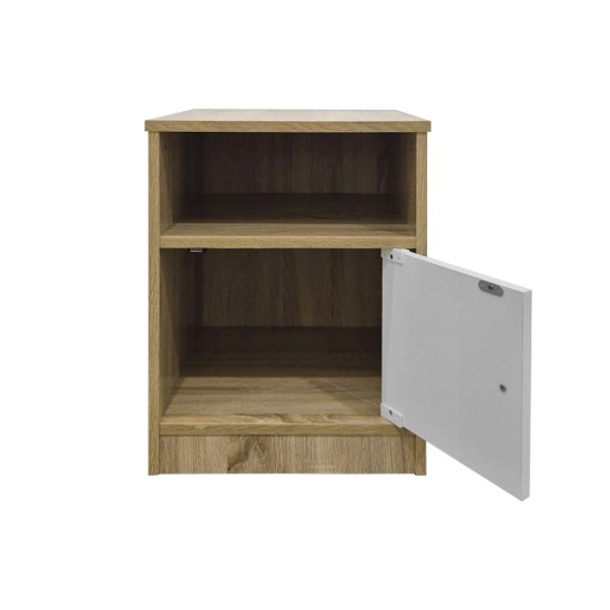 Κομοδίνο Lenea sonoma-λευκό 40x40x50εκ