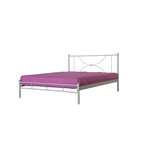 ΣΕΛΗΝ ΚΡΕΒΑΤΙ ΜΕΤΑΛΛΙΚΟ ΛΕΥΚΟ ΗΜΙΔΙΠΛΟ ΕΛΛΗΝΙΚΗΣ ΚΑΤΑΣΚΕΥΗΣ ΓΙΑ ΣΤΡΩΜΑ 140Χ200ΕΚ.