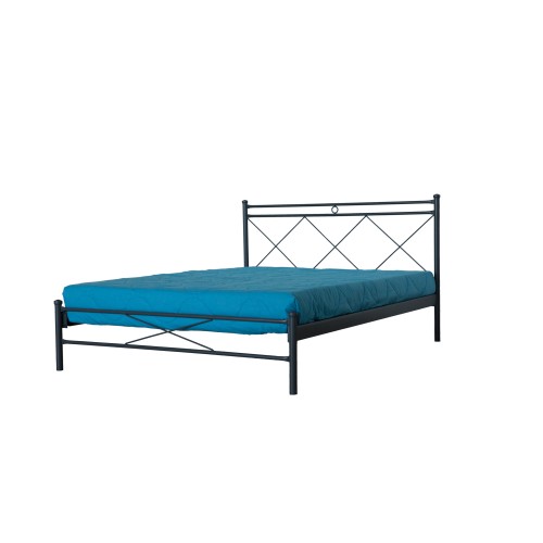 DOMINO ΚΡΕΒΑΤΙ ΜΕΤΑΛΛΙΚΟ ΜΑΥΡΟ ΗΜΙΔΙΠΛΟ ΕΛΛΗΝΙΚΗΣ ΚΑΤΑΣΚΕΥΗΣ ΓΙΑ ΣΤΡΩΜΑ 110Χ200ΕΚ.