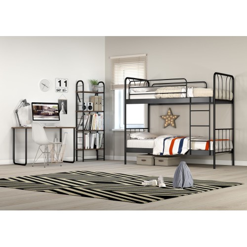 KPS / ΣΕΤ ΥΠΝΟΔΩΜΑΤΙΟΥ LINES ΜΕ ΚΟΥΚΕΤΑ ΜΕΤΑΛΛΙΚΗ, ΓΡΑΦΕΙΟ ΚΑΙ ΒΙΒΛΙΟΘΗΚΗ ΓΙΑ ΣΤΡΩΜΑΤΑ 90Χ190 ΕΚ.