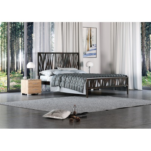 FOREST ΚΡΕΒΑΤΙ ΜΕΤΑΛΛΙΚΟ ΣΚΟΥΡΙΑ ΔΙΠΛΟ ΕΛΛΗΝΙΚΗΣ ΚΑΤΑΣΚΕΥΗΣ ΓΙΑ ΣΤΡΩΜΑ 160Χ200 ΕΚ ΜΕ ΤΑΒΛΕΣ