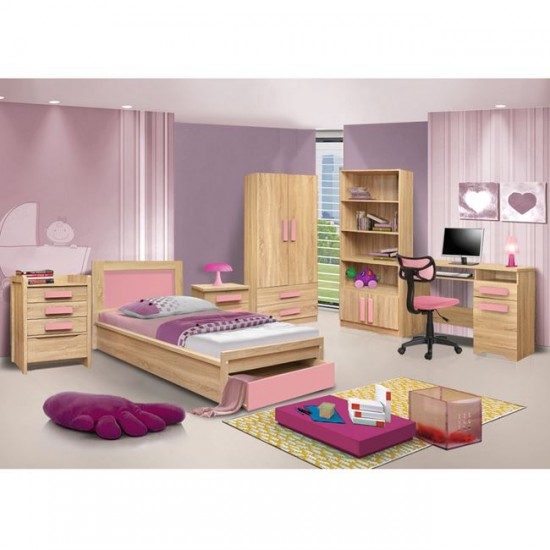 ΚΡΕΒΑΤΙ ΜΕ ΣΥΡΤΑΡΙ PLAYROOM HM330.02 SONAMA-ΡΟΖ 90Χ190εκ.