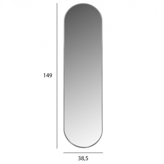 ΚΑΘΡΕΠΤΗΣ ΤΟΙΧΟΥ HM9581.40 ΨΗΛΟΣ ΟΒΑΛ ΣΚΕΛΕΤΟΣ ΑΛΟΥΜΙΝΙΟΥ ΑΣΗΜΙ 38,5x4x149Υεκ.