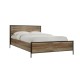 PALLET Κρεβάτι Διπλό, για Στρώμα160x200cm, Μέταλλο Βαφή Μαύρο, Antique Oak