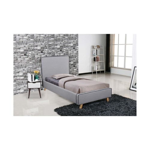 MORISSON Κρεβάτι Μονό, για Στρώμα 90x190cm, Ύφασμα Ανοιχτό Γκρι