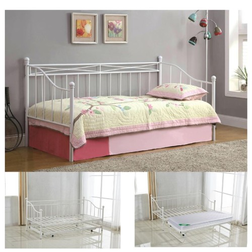 MARIN Daybed Κρεβάτι (90x190)   Βοηθητικό Κρεβάτι (85x185) Μέταλλο Βαφή Άσπρο