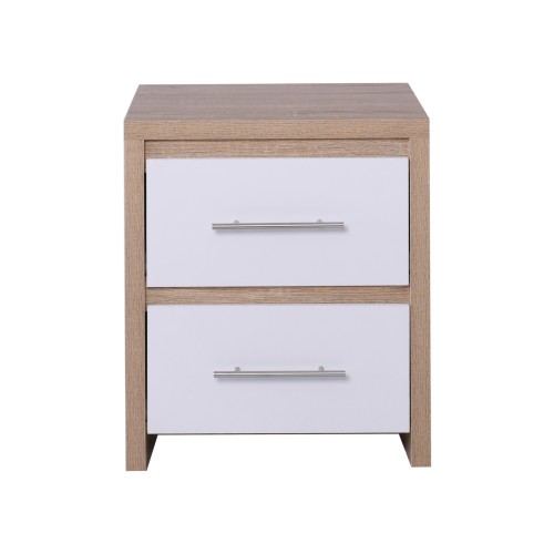 KENNEL Κομοδίνο 2 Συρτάρια, Απόχρωση Sonoma Άσπρο