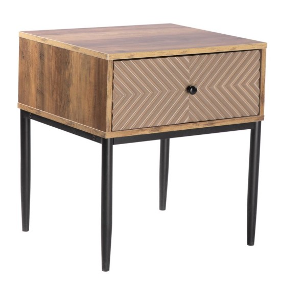 PONTI Κομοδίνο με 1 Συρτάρι, Καρυδί PONTI Κομοδίνο με 1 Συρτάρι, Καρυδί