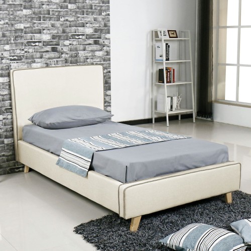 MORISSON Κρεβάτι Μονό, για Στρώμα 90x190cm, Ύφασμα Εκρού MORISSON Κρεβάτι Μονό, για Στρώμα 90x190cm, Ύφασμα Εκρού