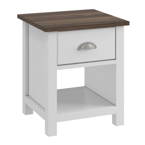 LUXOR Κομοδίνο Απόχρωση Καρυδί - Άσπρο LUXOR Κομοδίνο Απόχρωση Καρυδί - Άσπρο