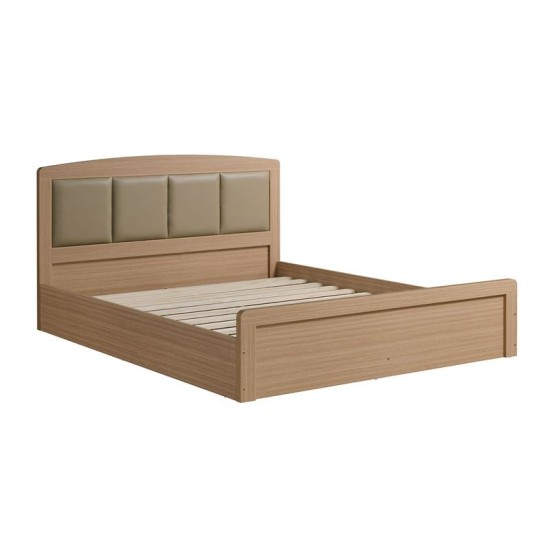 CALIBER Κρεβάτι Διπλό για Στρώμα 150x200cm, Απόχρωση Sonoma Oak, Κεφαλάρι Pu Μπεζ CALIBER Κρεβάτι Διπλό για Στρώμα 150x200cm, Απόχρωση Sonoma Oak, Κεφαλάρι Pu Μπεζ