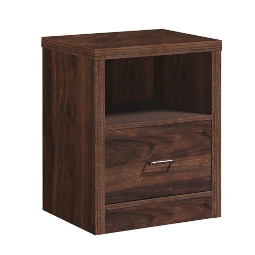 CALIBER Κομοδίνο με 1 Συρτάρι   1 Ράφι, Απόχρωση Καρυδί