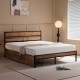 PALLET Κρεβάτι Διπλό-Συρτάρια, για Στρώμα 160x200cm, Μέταλλο Βαφή Μαύρο, Antique Oak PALLET Κρεβάτι Διπλό-Συρτάρια, για Στρώμα 160x200cm, Μέταλλο Βαφή Μαύρο, Antique Oak