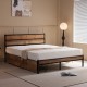 PALLET Κρεβάτι Διπλό-Συρτάρια, για Στρώμα 160x200cm, Μέταλλο Βαφή Μαύρο, Antique Oak PALLET Κρεβάτι Διπλό-Συρτάρια, για Στρώμα 160x200cm, Μέταλλο Βαφή Μαύρο, Antique Oak