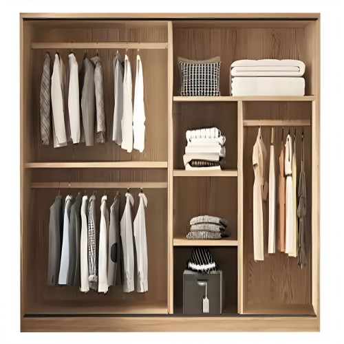 VANITY Ντουλάπα Δίφυλλη - Συρόμενη, Αποχρώσεων Sonoma Oak & Grey