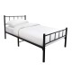TIVO Κρεβάτι Μονό, για Στρώμα 90x190cm, Μέταλλο Βαφή Μαύρο