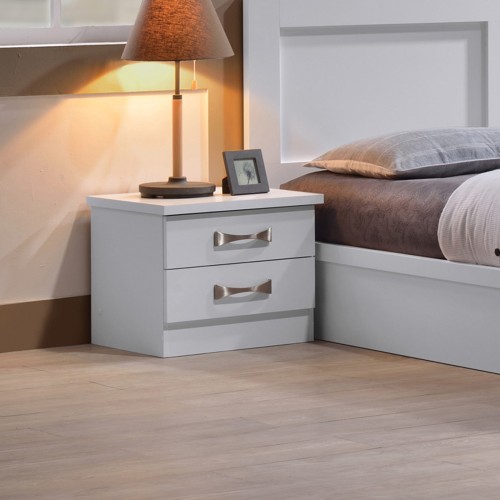 LIFE Κομοδίνο με 2 Συρτάρια, Απόχρωση Άσπρο LIFE Κομοδίνο με 2 Συρτάρια, Απόχρωση Άσπρο